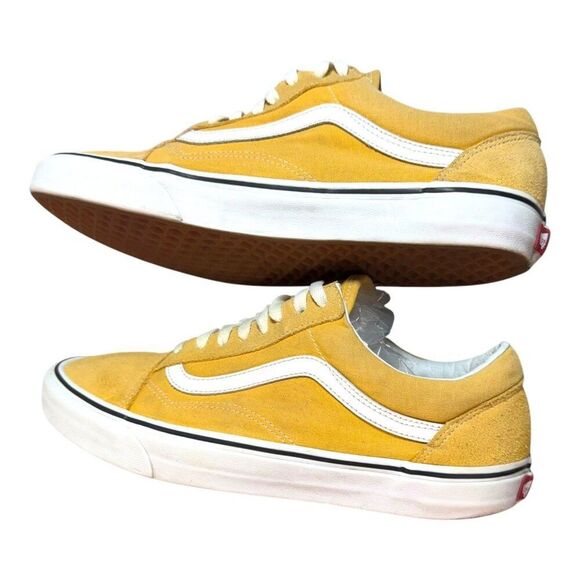 Vans Old School Yellow Suede Canvas Mens Sneakers Sz 11.5 US Trainers Shoes READ - Picture 9 of 16